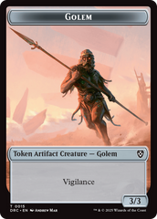 Golem (0014) // Golem (0015) Double-Sided Token [Aetherdrift Commander Tokens] | Gamers Paradise