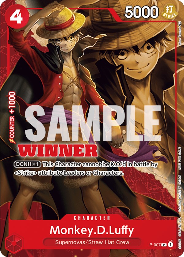 Monkey.D.Luffy (P-007) (Winner Pack Vol. 1) [One Piece Promotion Cards] | Gamers Paradise