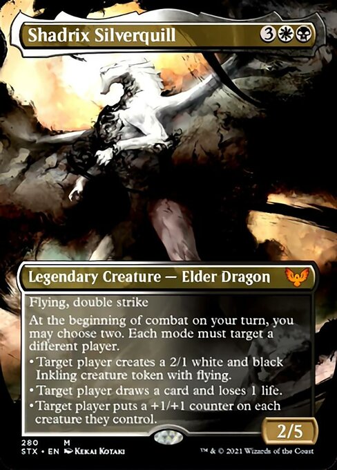 Shadrix Silverquill (Borderless Alternate Art) [Strixhaven: School of Mages] | Gamers Paradise