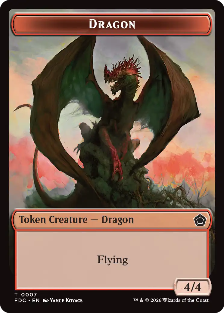 Dragon (0007) // Treasure Double-Sided Token [Foundations Commander Tokens] | Gamers Paradise