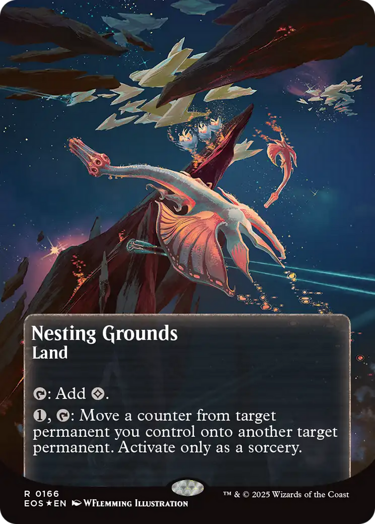 Nesting Grounds (0166) (Borderless) (Galaxy Foil) [Edge of Eternities: Stellar Sights] | Gamers Paradise