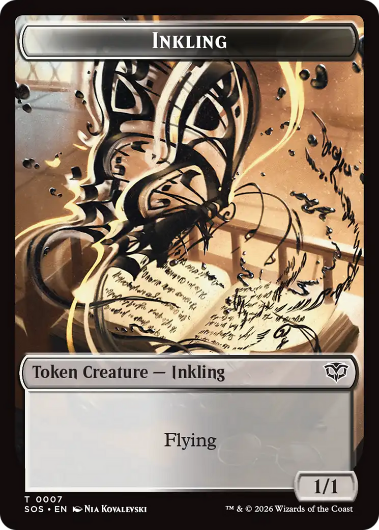 Inkling (0007) // Spirit (0011) Double-Sided Token [Secrets of Strixhaven Tokens] | Gamers Paradise