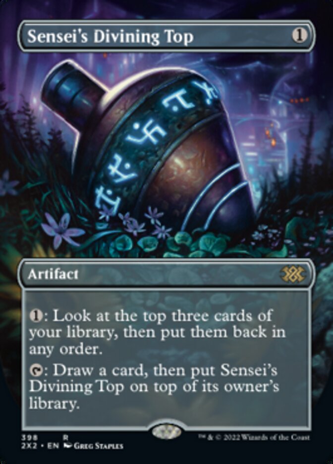 Sensei's Divining Top (Borderless Alternate Art) [Double Masters 2022] | Gamers Paradise