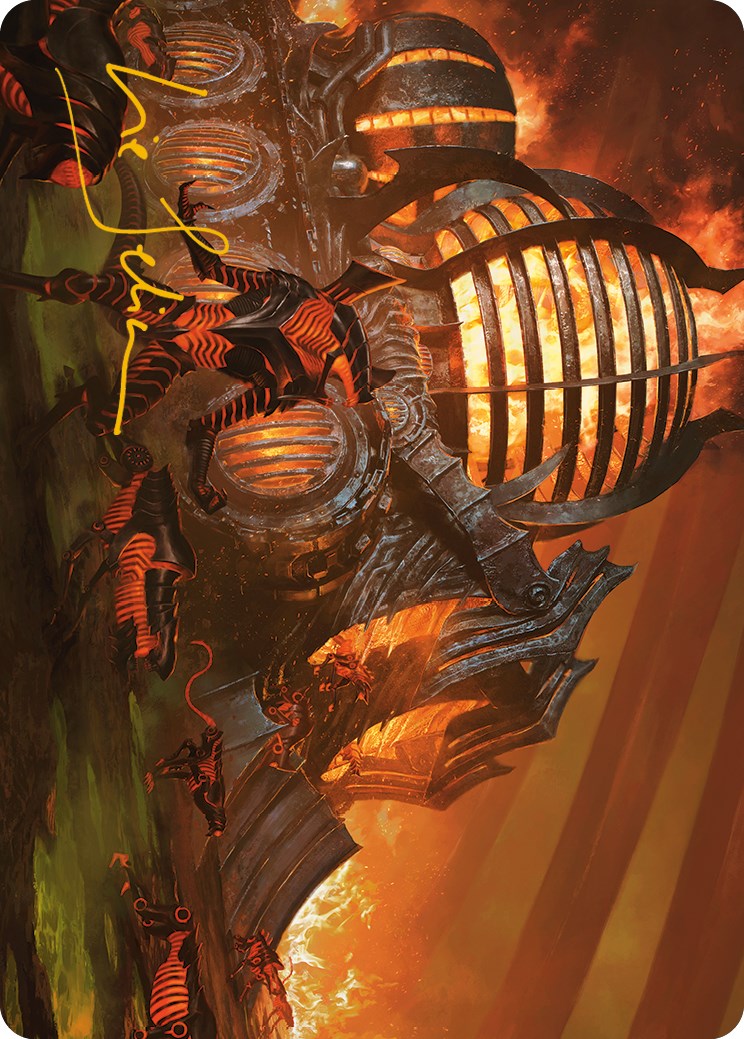 Urabrask's Forge Art Card (Gold-Stamped Signature) [Phyrexia: All Will Be One Art Series] | Gamers Paradise