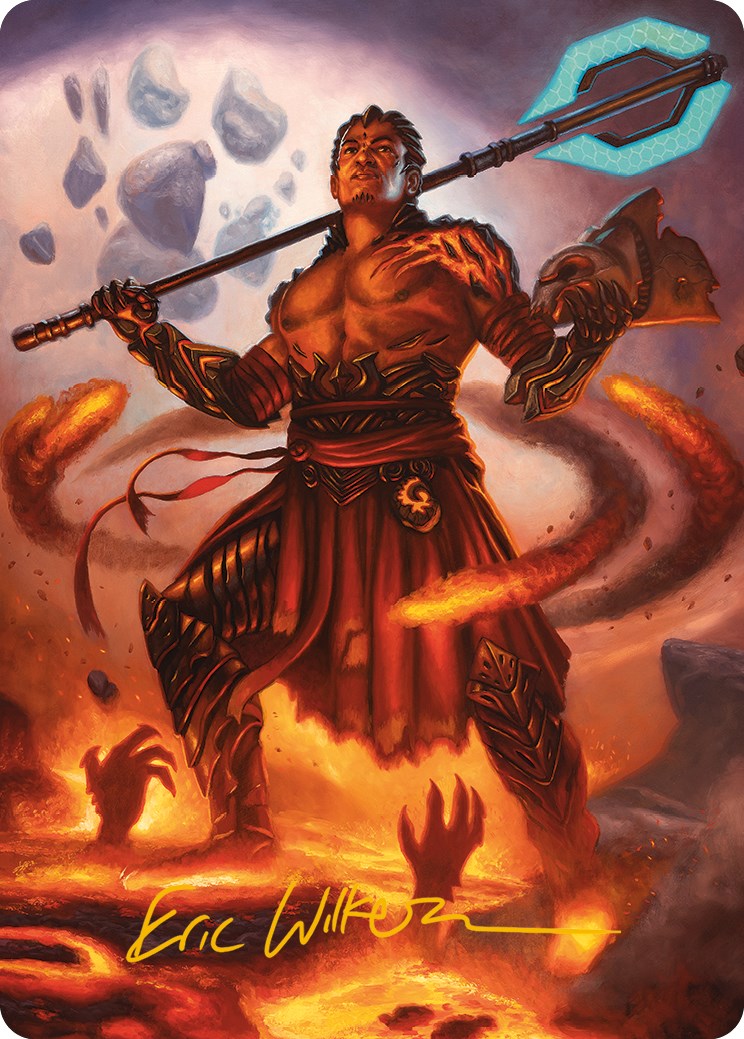Koth, Fire of Resistance Art Card (Gold-Stamped Signature) [Phyrexia: All Will Be One Art Series] | Gamers Paradise