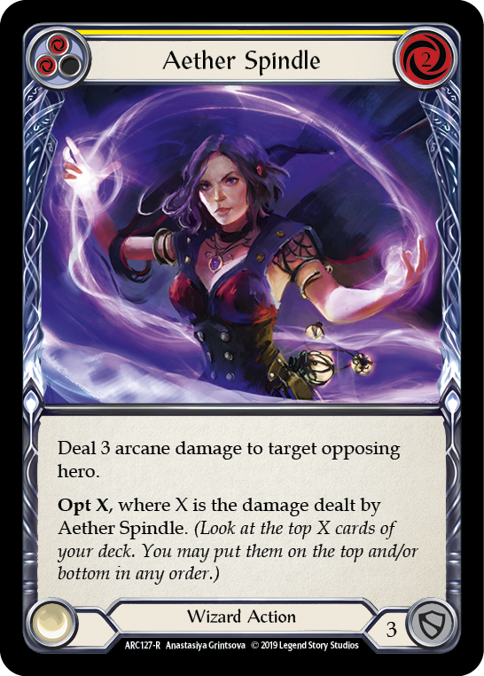 Aether Spindle (Yellow) [ARC127-R] (Arcane Rising)  1st Edition Normal | Gamers Paradise