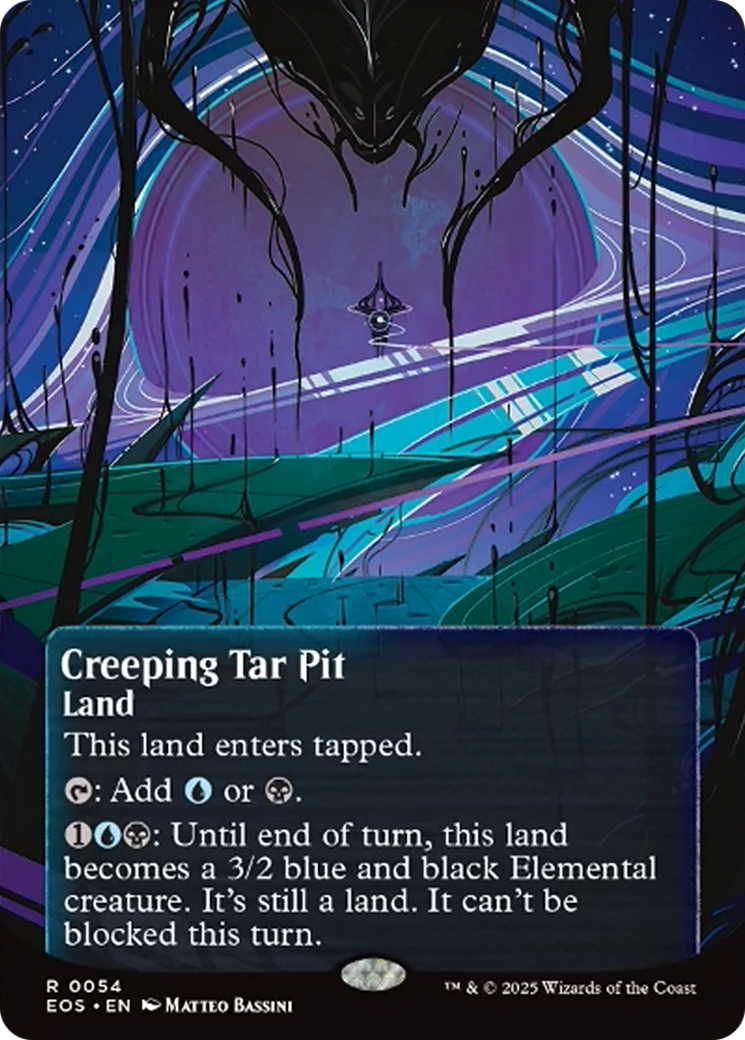Creeping Tar Pit (0054) (Borderless) [Edge of Eternities: Stellar Sights] | Gamers Paradise