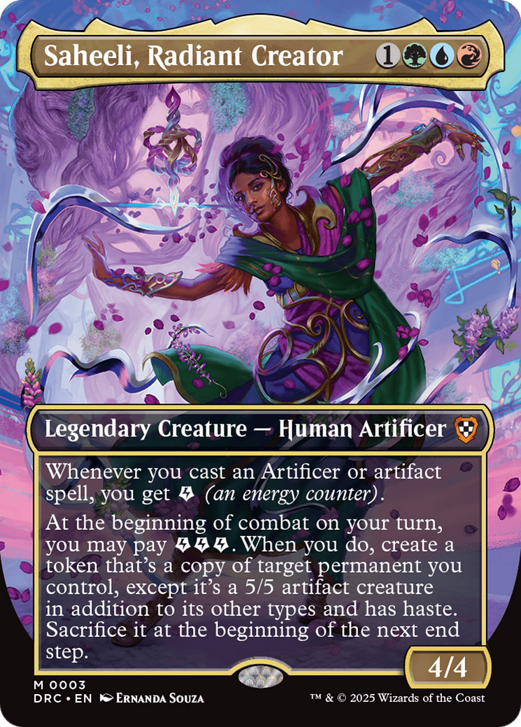 Saheeli, Radiant Creator (Borderless) [Aetherdrift Commander] | Gamers Paradise