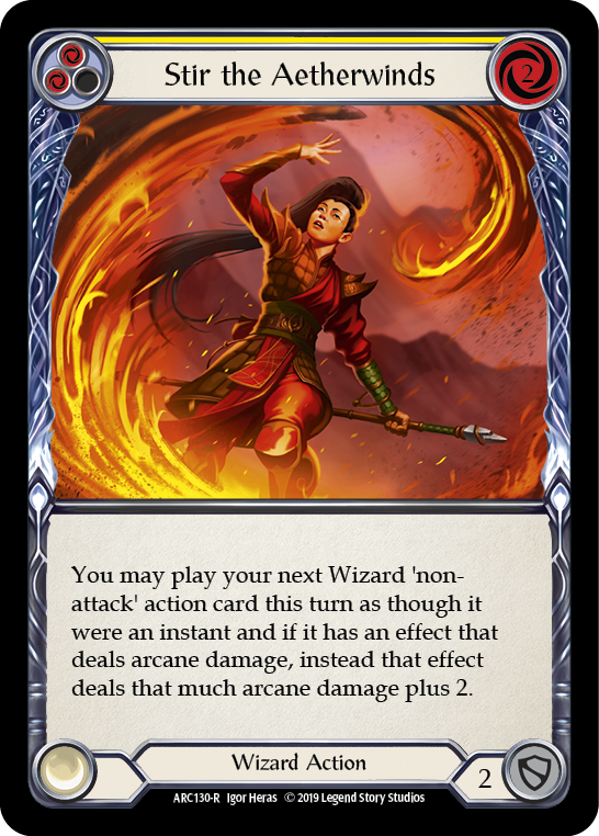 Stir the Aetherwinds (Yellow) [ARC130-R] (Arcane Rising)  1st Edition Normal | Gamers Paradise