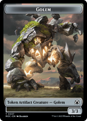 Golem // Blood Double-Sided Token [March of the Machine Commander Tokens] | Gamers Paradise