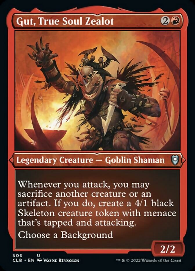 Gut, True Soul Zealot (Foil Etched) [Commander Legends: Battle for Baldur's Gate] | Gamers Paradise
