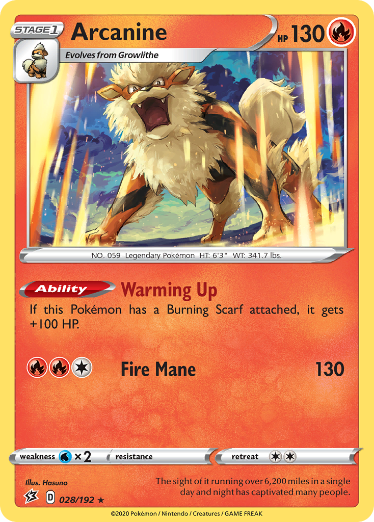 Arcanine (028/192) [Sword & Shield: Rebel Clash] | Gamers Paradise