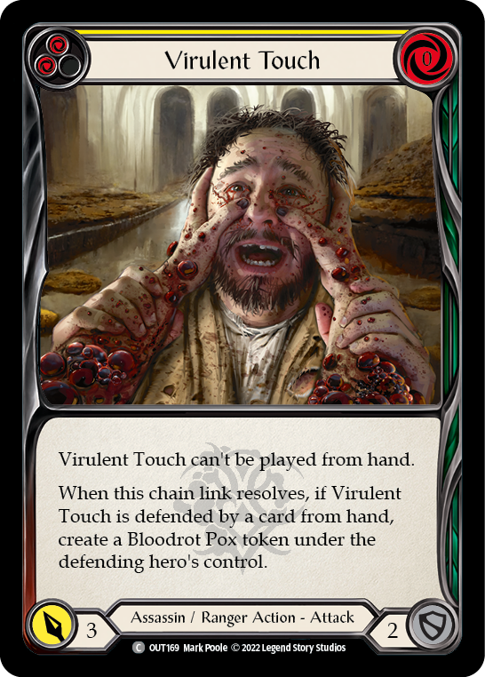 Virulent Touch (Yellow) [OUT169] (Outsiders)  Rainbow Foil | Gamers Paradise