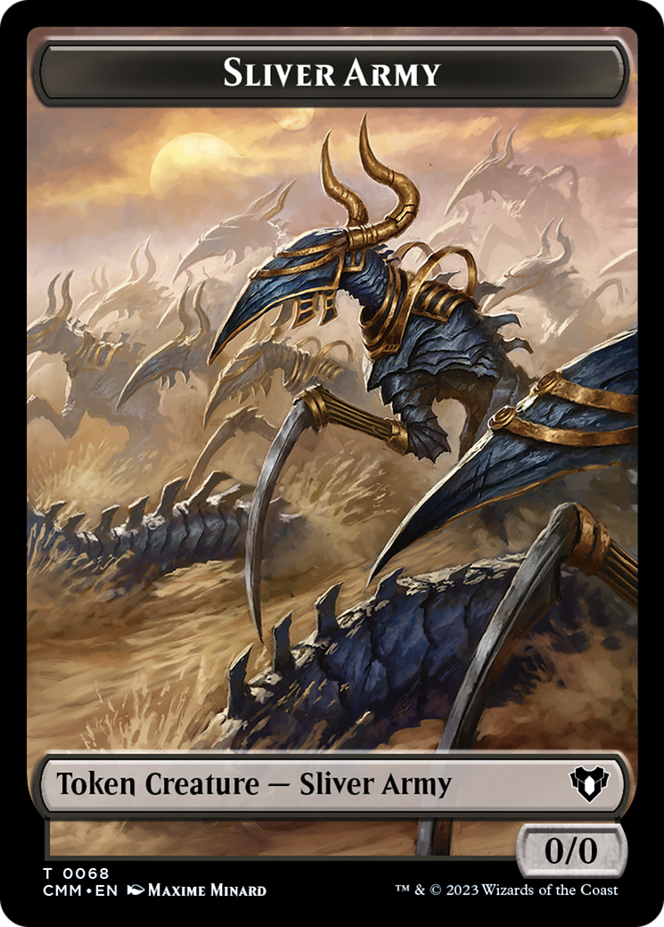Sliver Army // Sliver Double-Sided Token [Commander Masters Tokens] | Gamers Paradise