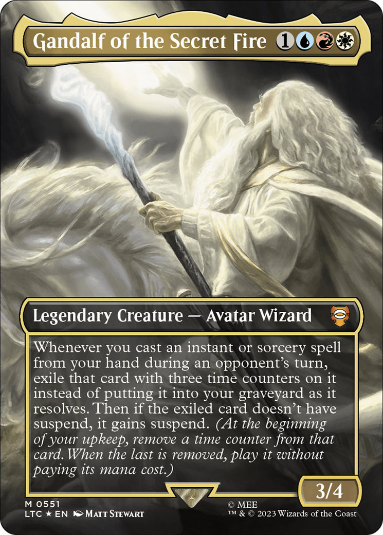 Gandalf of the Secret Fire (Borderless) (Surge Foil) [The Lord of the Rings: Tales of Middle-Earth Commander] | Gamers Paradise
