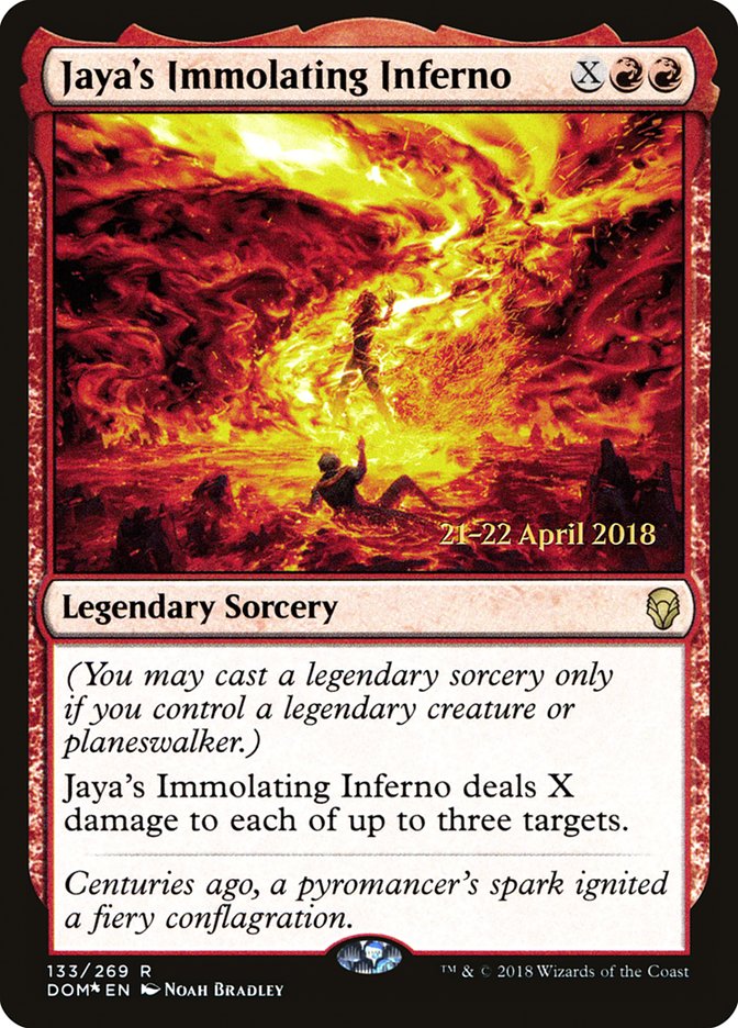 Jaya's Immolating Inferno [Dominaria Prerelease Promos] | Gamers Paradise