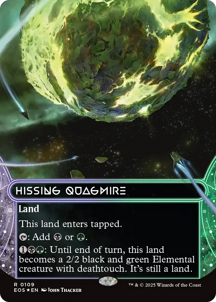 Hissing Quagmire (0109) (Borderless) (Galaxy Foil) [Edge of Eternities: Stellar Sights] | Gamers Paradise