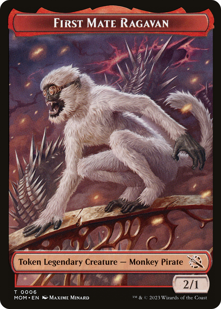 First Mate Ragavan // Teferi's Talent Emblem Double-Sided Token [March of the Machine Commander Tokens] | Gamers Paradise