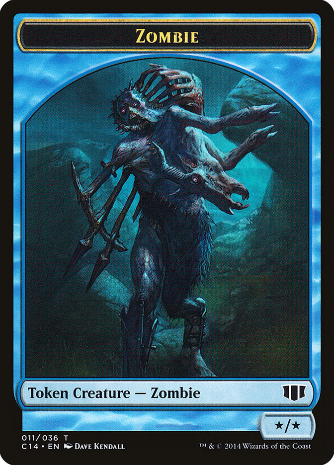 Fish // Zombie (011/036) Double-Sided Token [Commander 2014 Tokens] | Gamers Paradise