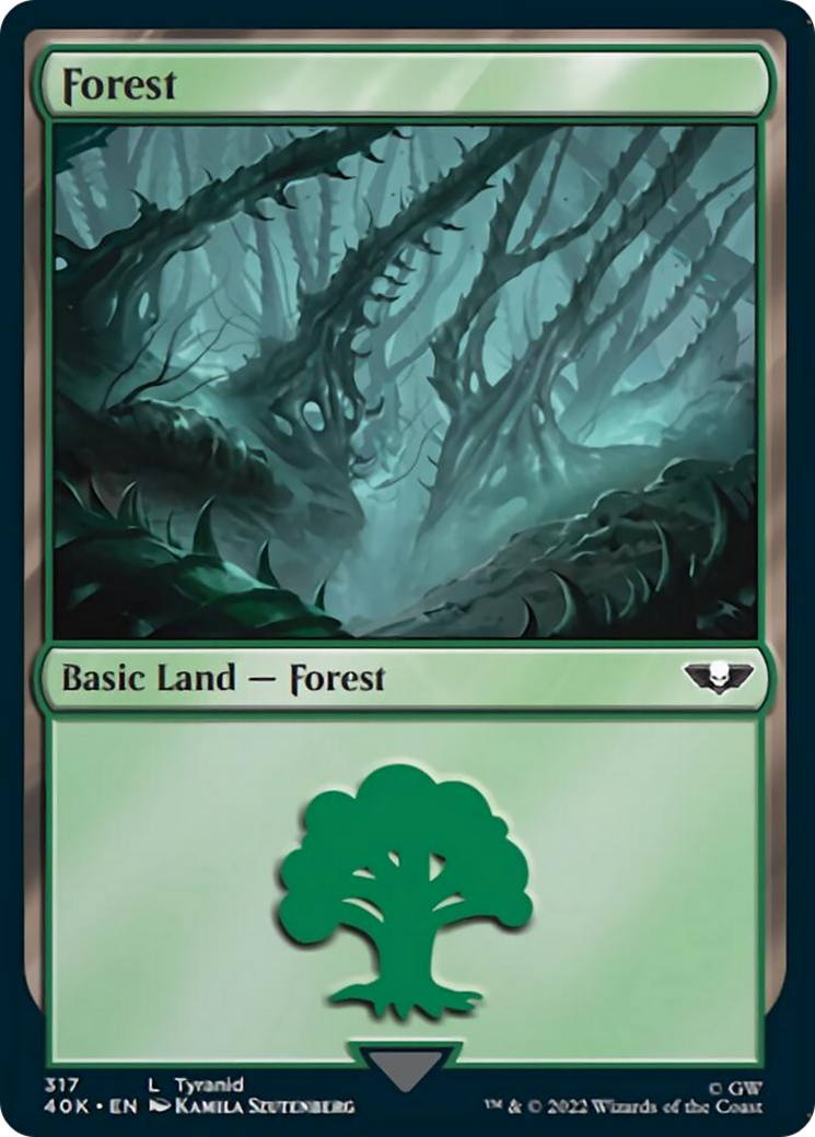 Forest (317) (Surge Foil) [Warhammer 40,000] | Gamers Paradise