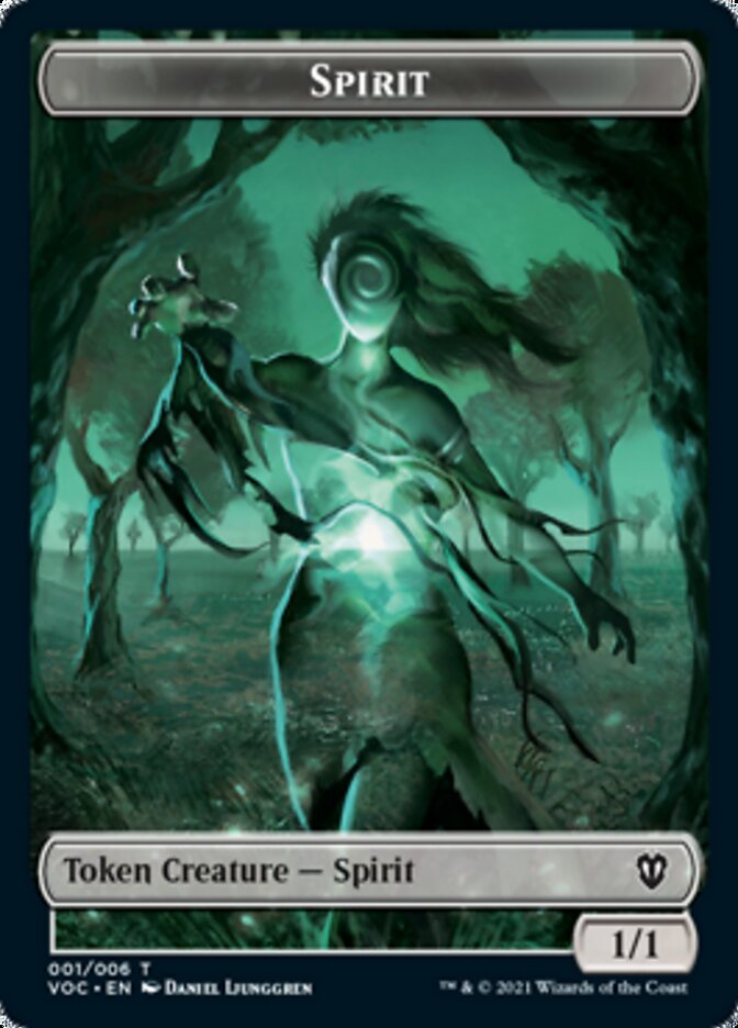 Spirit (001) // Spirit (002) Double-Sided Token [Innistrad: Crimson Vow Commander Tokens] | Gamers Paradise