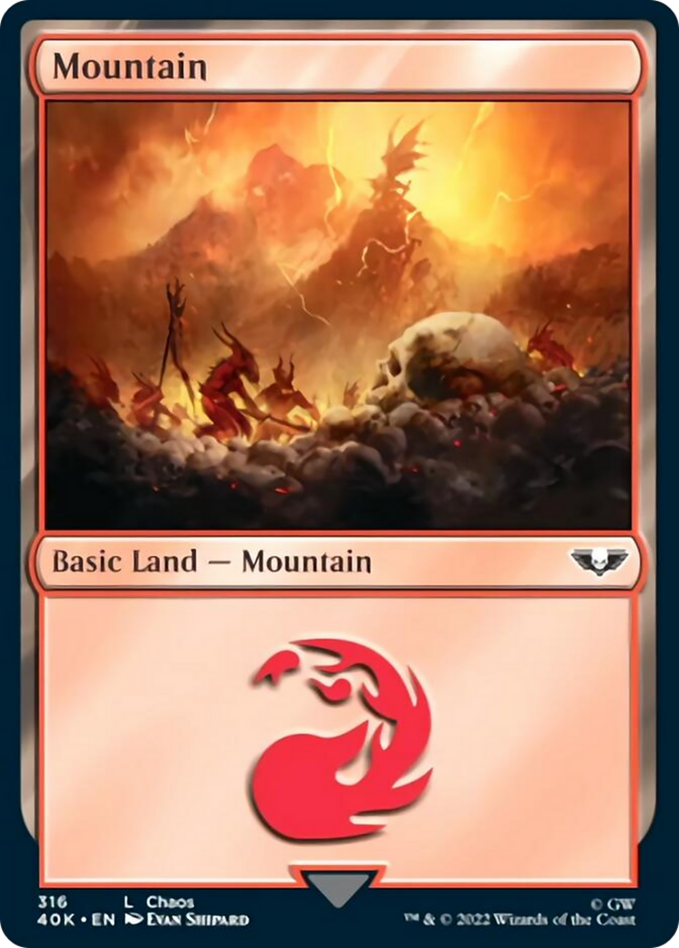 Mountain (316) (Surge Foil) [Warhammer 40,000] | Gamers Paradise