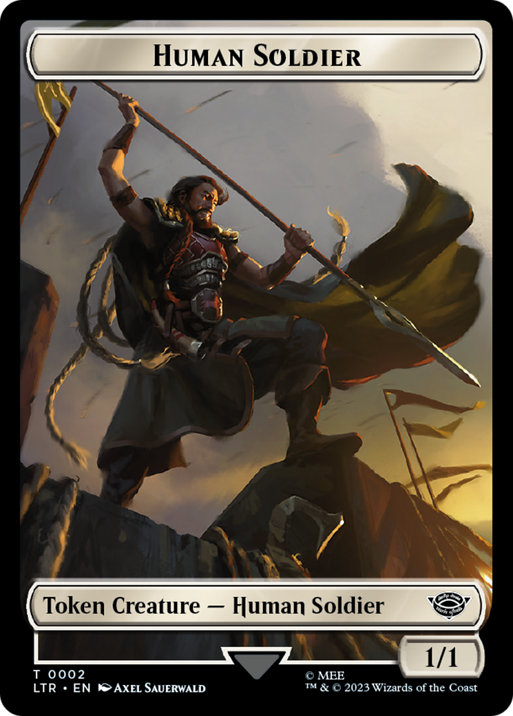 Human (04) // Human Soldier (02) Double-Sided Token [The Lord of the Rings: Tales of Middle-Earth Commander Tokens] | Gamers Paradise