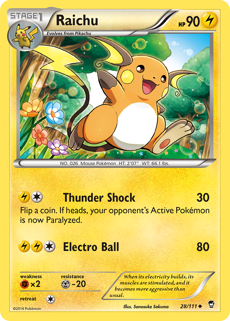 Raichu (28/111) [XY: Furious Fists] | Gamers Paradise