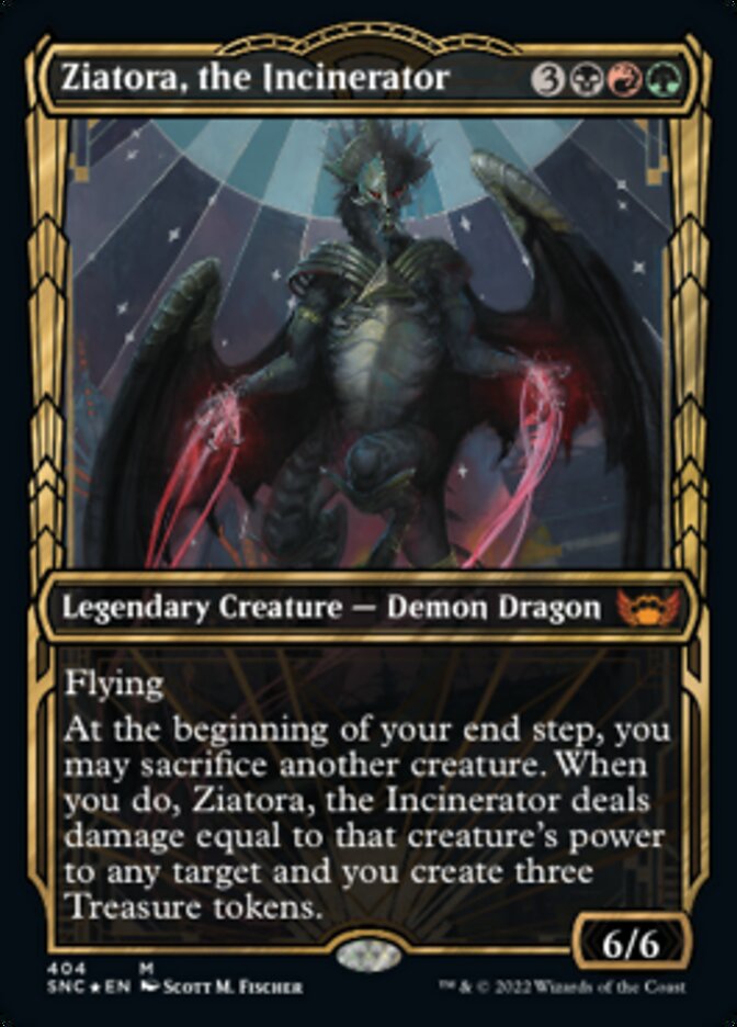 Ziatora, the Incinerator (Showcase Golden Age Gilded Foil) [Streets of New Capenna] | Gamers Paradise