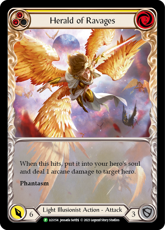 Herald of Ravages (Yellow) (Extended Art) [LGS154] (Promo)  Rainbow Foil | Gamers Paradise