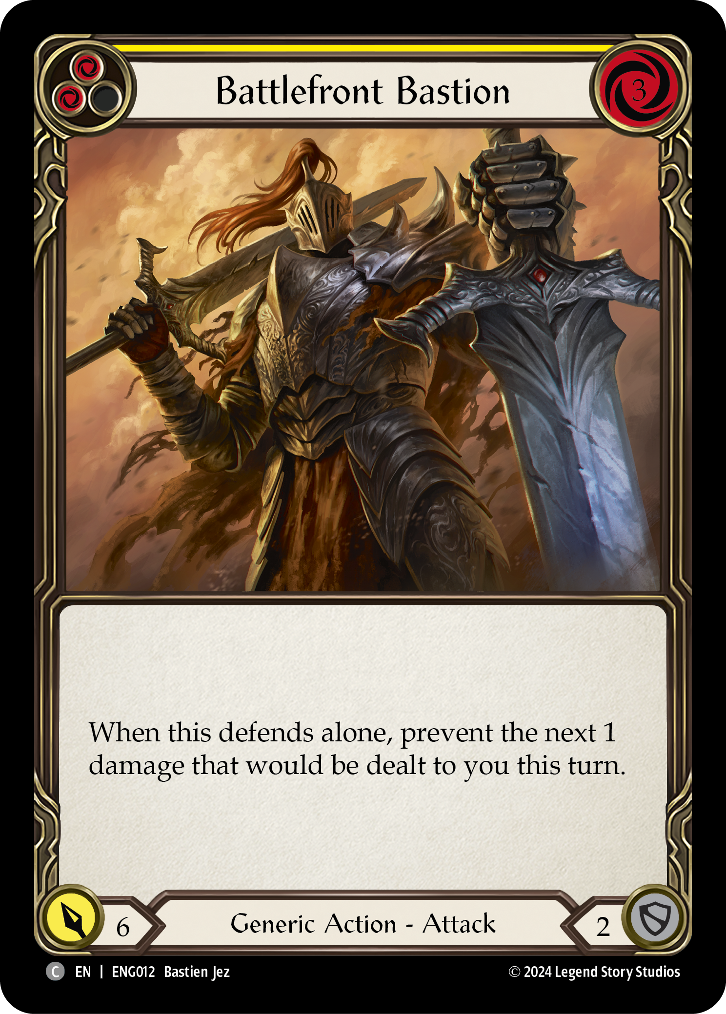 Battlefront Bastion (Yellow) [ENG012] (Part the Mistveil Enigma Blitz Deck) | Gamers Paradise