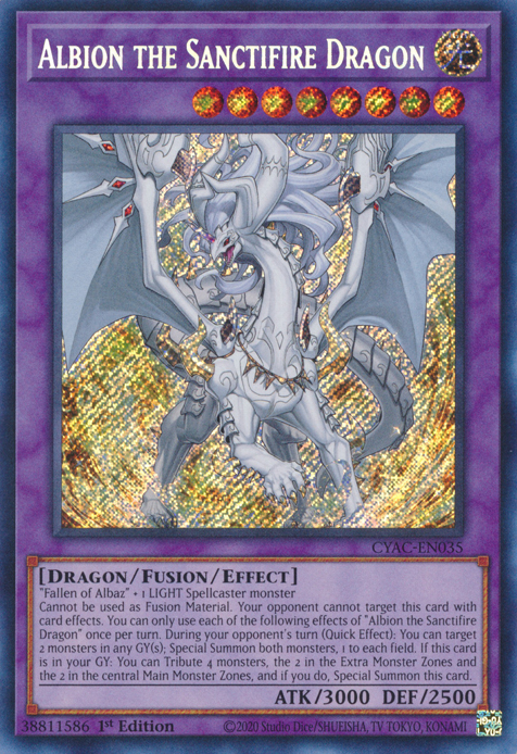 Albion the Sanctifire Dragon [CYAC-EN035] Secret Rare | Gamers Paradise