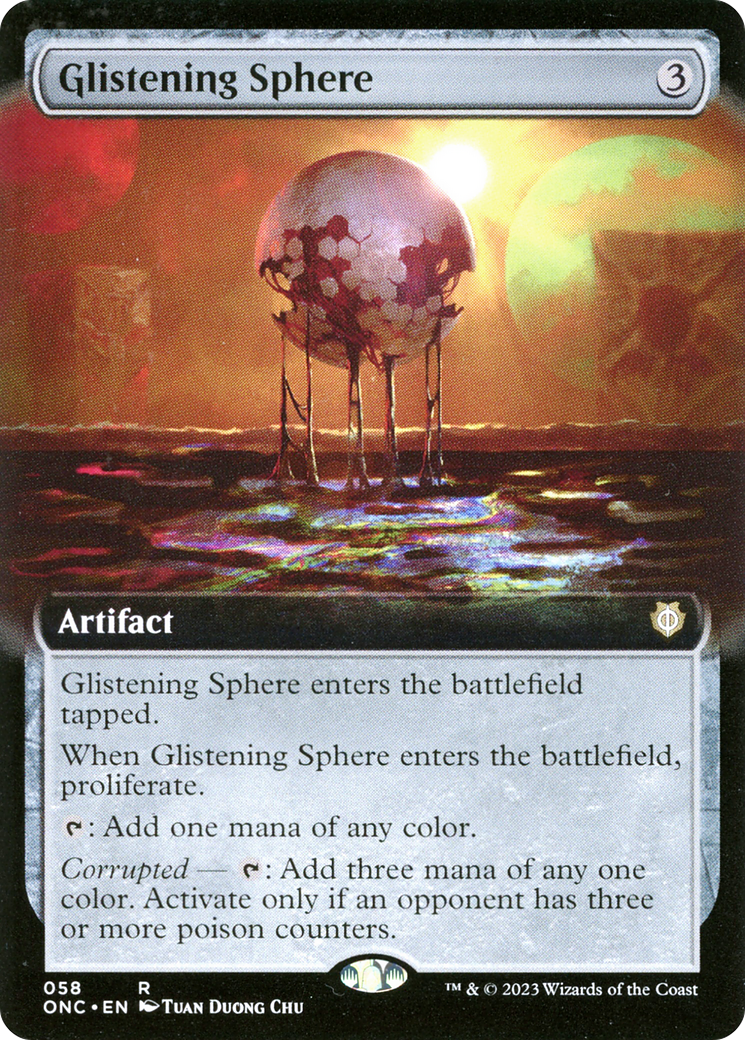 Glistening Sphere (Extended Art) [Phyrexia: All Will Be One Commander] | Gamers Paradise