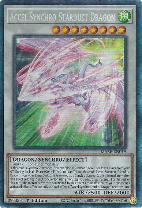 Accel Synchro Stardust Dragon [MAZE-EN019] Collector's Rare | Gamers Paradise