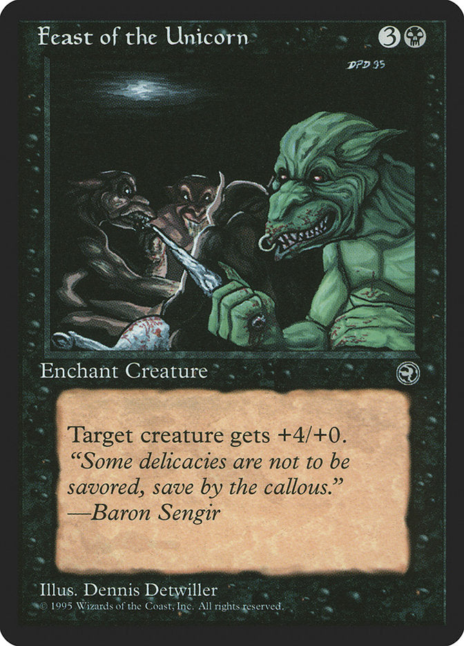 Feast of the Unicorn (Baron Sengir Flavor Text) [Homelands] | Gamers Paradise