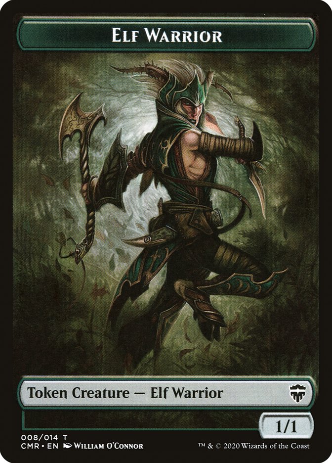 Elf Warrior // The Monarch Double-Sided Token [Commander Legends Tokens] | Gamers Paradise