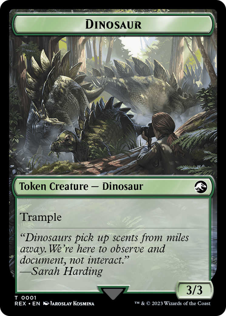 Treasure (0018) // Dinosaur (0001) Double-Sided Token [The Lost Caverns of Ixalan Tokens] | Gamers Paradise
