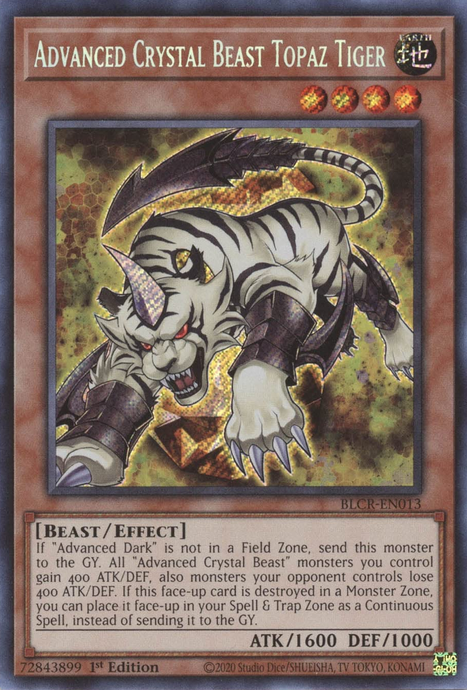 Advanced Crystal Beast Topaz Tiger [BLCR-EN013] Secret Rare | Gamers Paradise