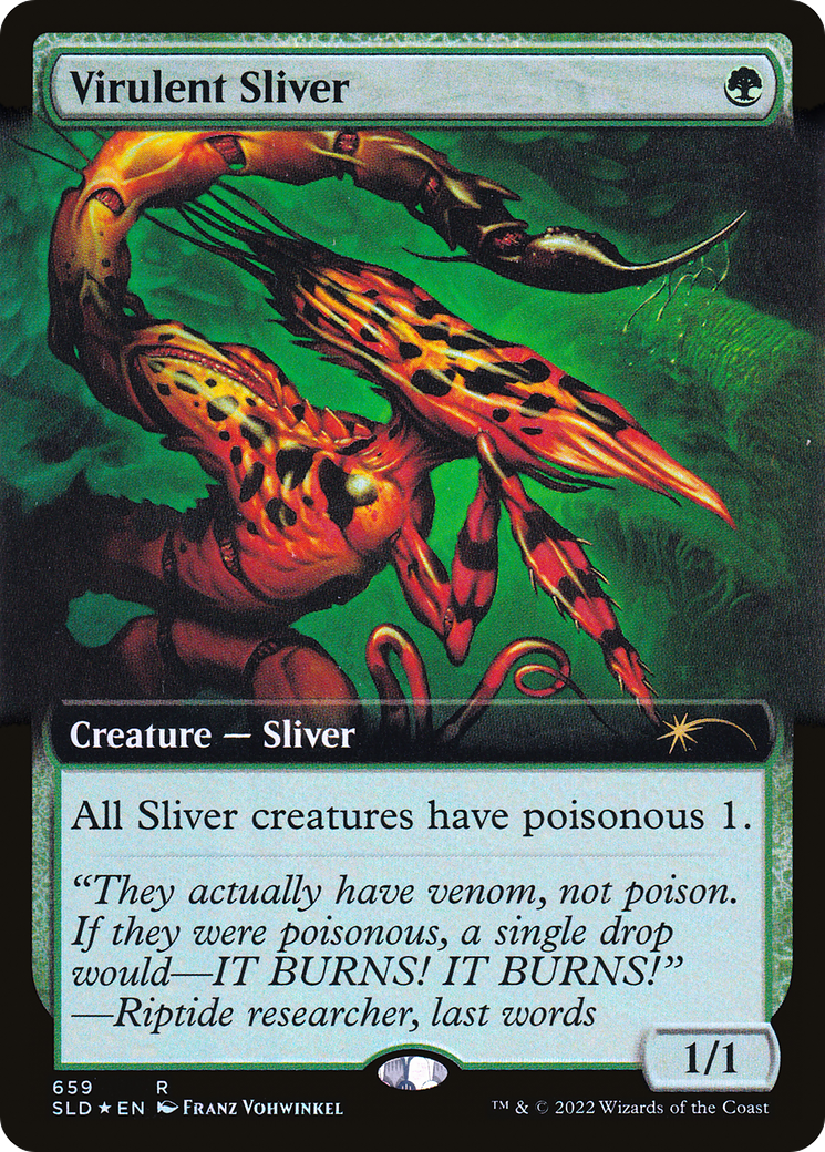 Virulent Sliver (Extended Art) (Step-and-Compleat Foil) [Secret Lair Drop Promos] | Gamers Paradise