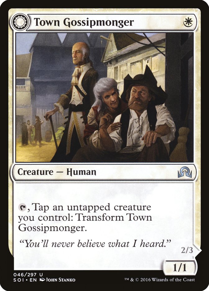Town Gossipmonger // Incited Rabble [Shadows over Innistrad] | Gamers Paradise