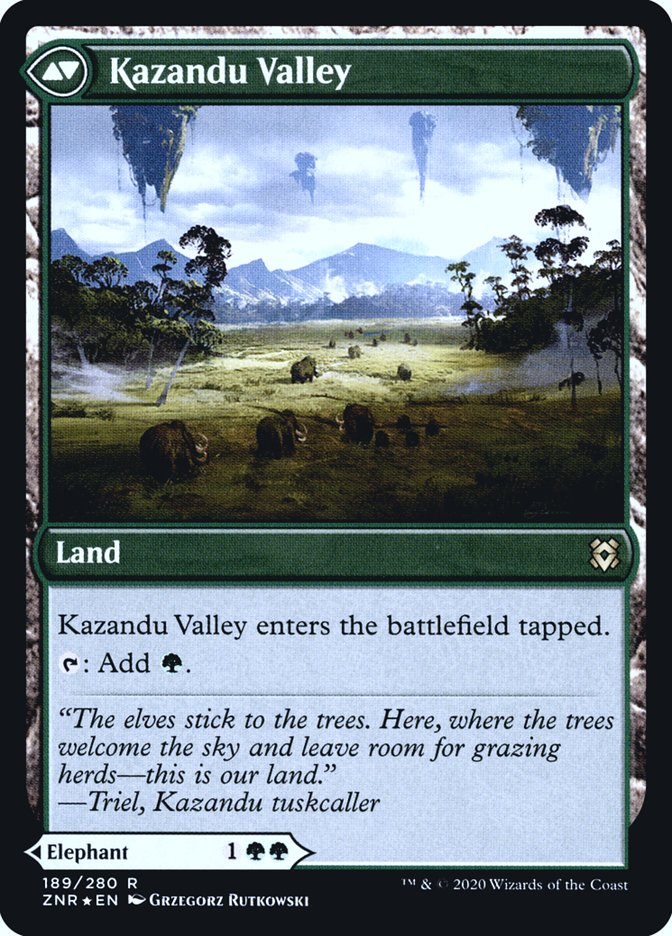 Kazandu Mammoth // Kazandu Valley [Zendikar Rising Prerelease Promos] | Gamers Paradise