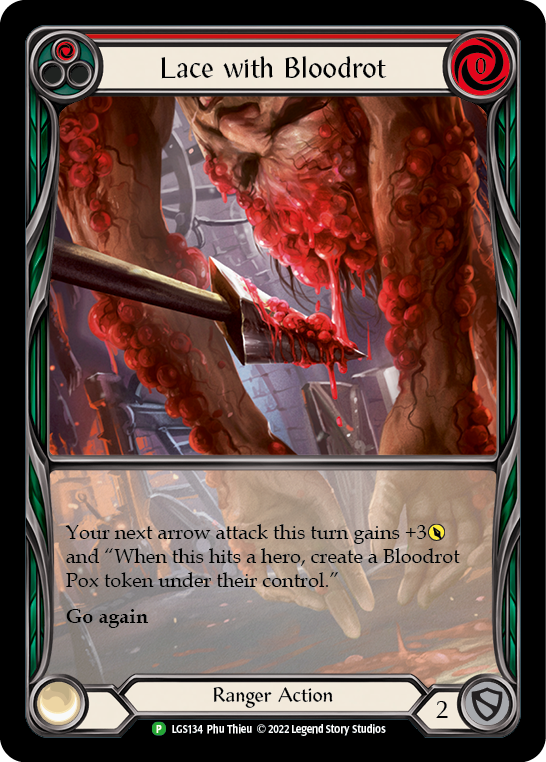 Lace with Bloodrot (Red) [LGS134] (Promo)  Rainbow Foil | Gamers Paradise