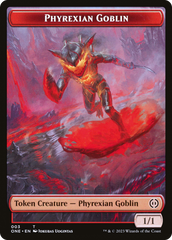 Phyrexian Goblin // The Hollow Sentinel Double-Sided Token [Phyrexia: All Will Be One Tokens] | Gamers Paradise