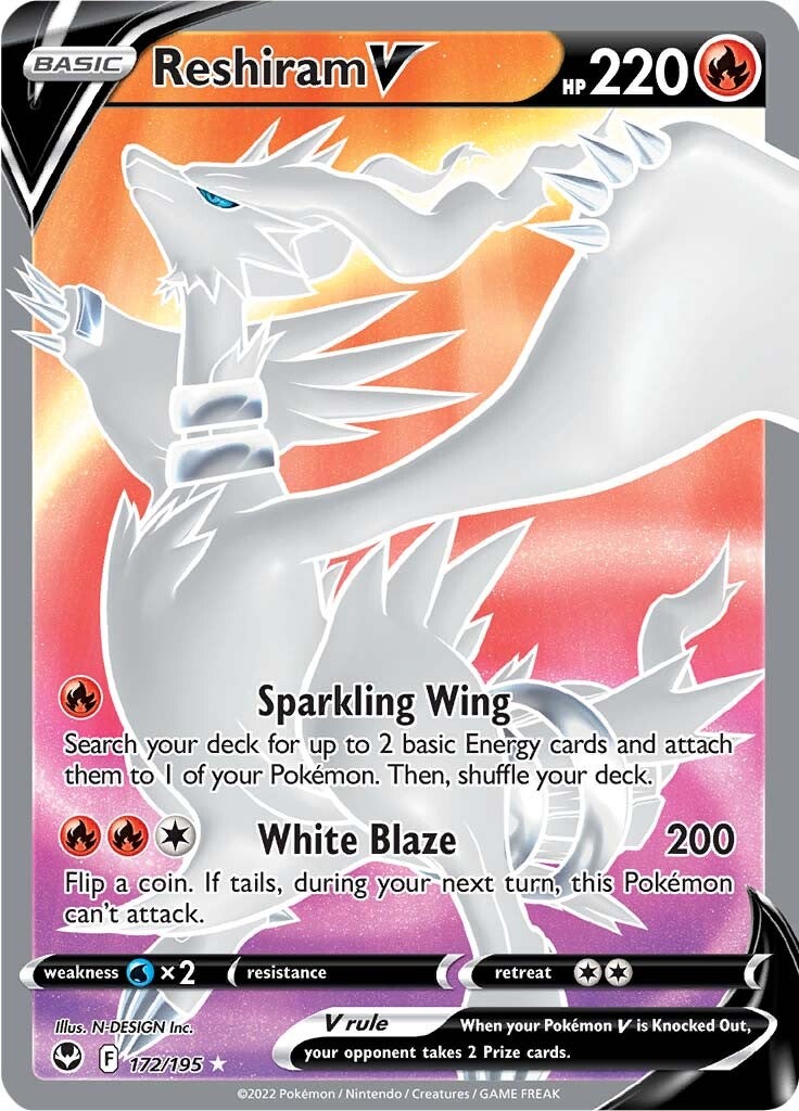 Reshiram V (172/195) [Sword & Shield: Silver Tempest] | Gamers Paradise