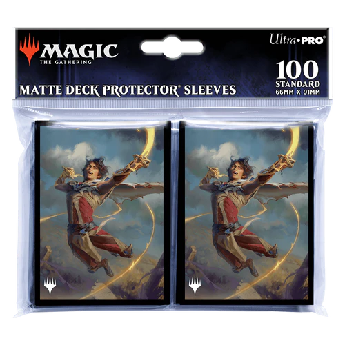 Wilds of Eldraine Kellan, the Fae-Blooded (Adventure Frame) Standard Deck Protector Sleeves (100ct) for Magic: The Gathering | Gamers Paradise