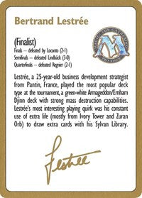 1996 Bertrand Lestree Biography Card [World Championship Decks] | Gamers Paradise