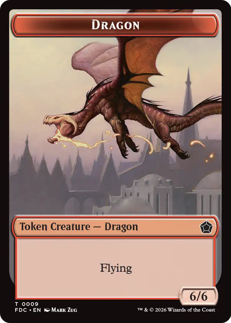 Dragon (0009) // Treasure Double-Sided Token [Foundations Commander Tokens] | Gamers Paradise