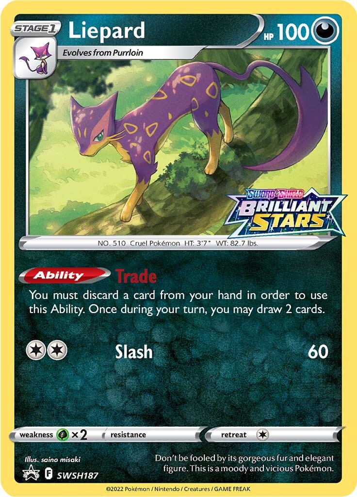 Liepard (SWSH187) (Prerelease Promo) [Sword & Shield: Black Star Promos] | Gamers Paradise
