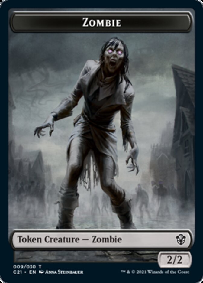 Zombie // Horror Double-Sided Token [Commander 2021 Tokens] | Gamers Paradise