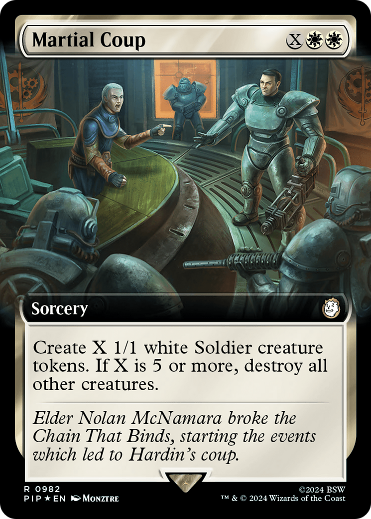 Martial Coup (Extended Art) (Surge Foil) [Fallout] | Gamers Paradise